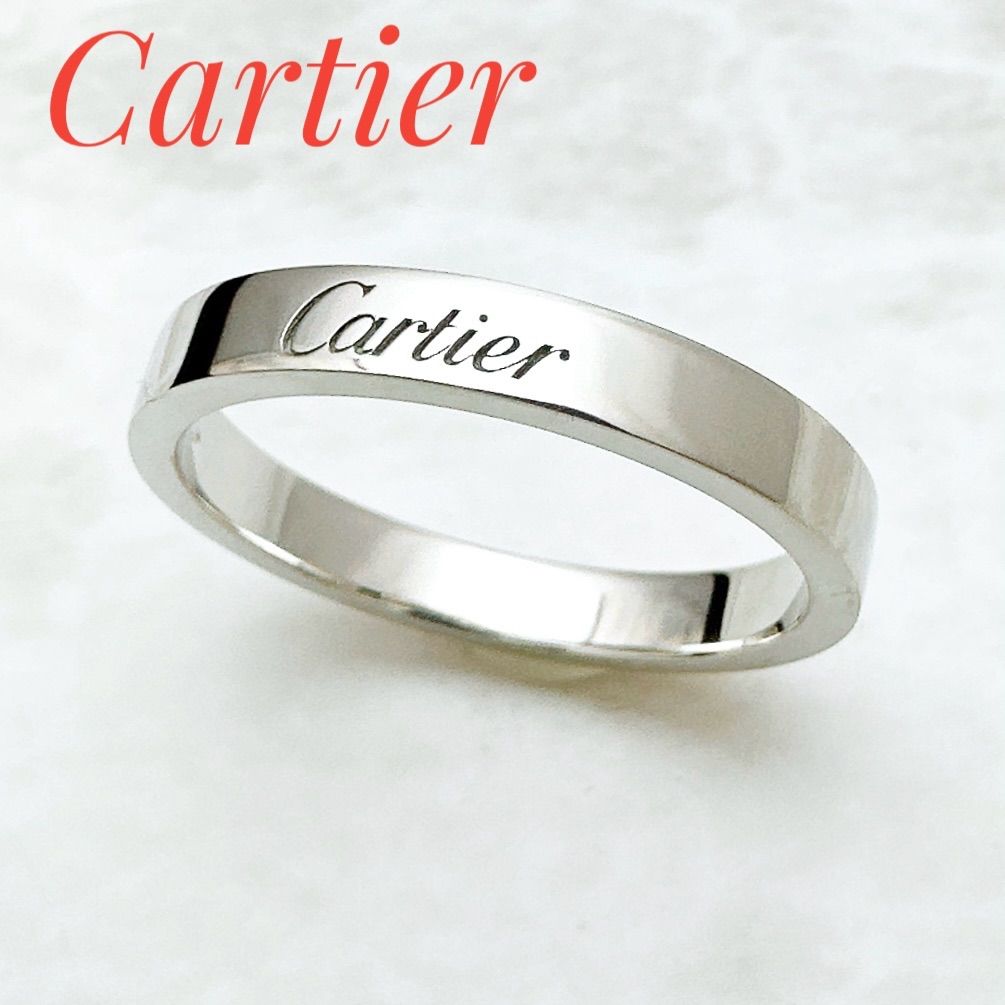 ?Cartier エングレーブド プラチナ リング 57 約16.5号 U
