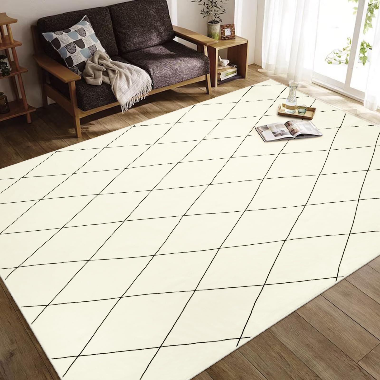 ふっかり！ウィルトン織 ギャッベ 高密度 ラグ 200×250cm-94001 ふっ