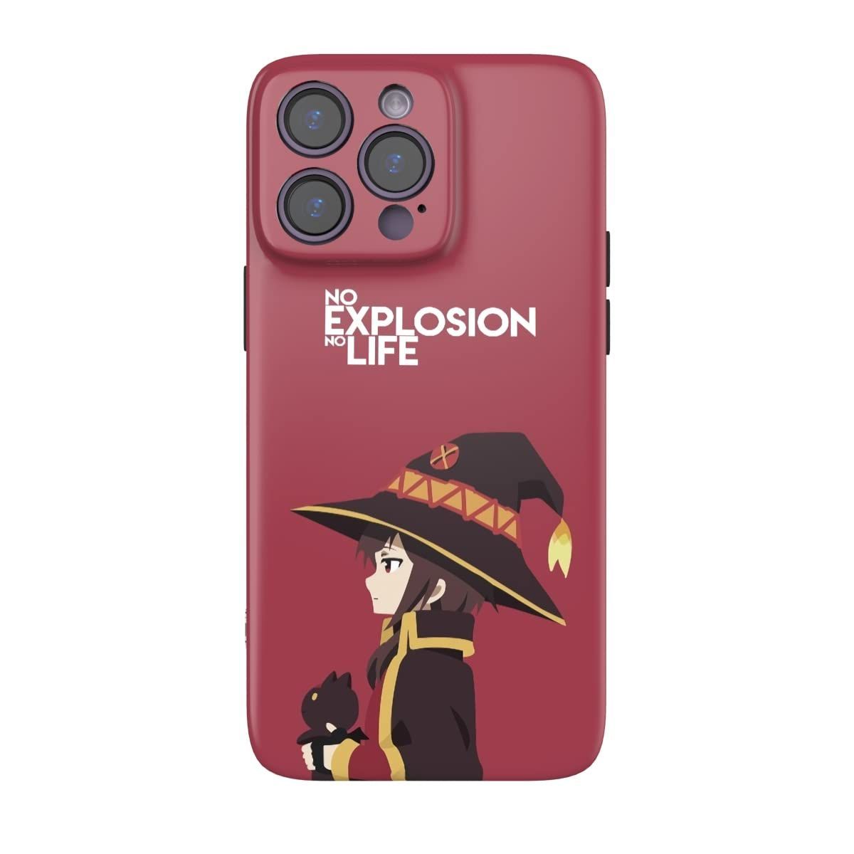【クーポン有】軽量 スリム 脱着簡単 傷防止 レンズ保護 耐衝撃 ストラップ アイフォンケース スマホ (iphone 萌え 綺麗 かわいい このすば めぐみん ちょむすけ 14pro（6.1インチ） 猫 漫画 アニ