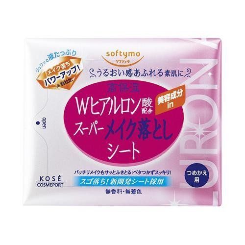コーセー ソフティモ メイク落としシート Wヒアルロン酸配合 つめかえ用 52枚入×24点セット 4971710314991