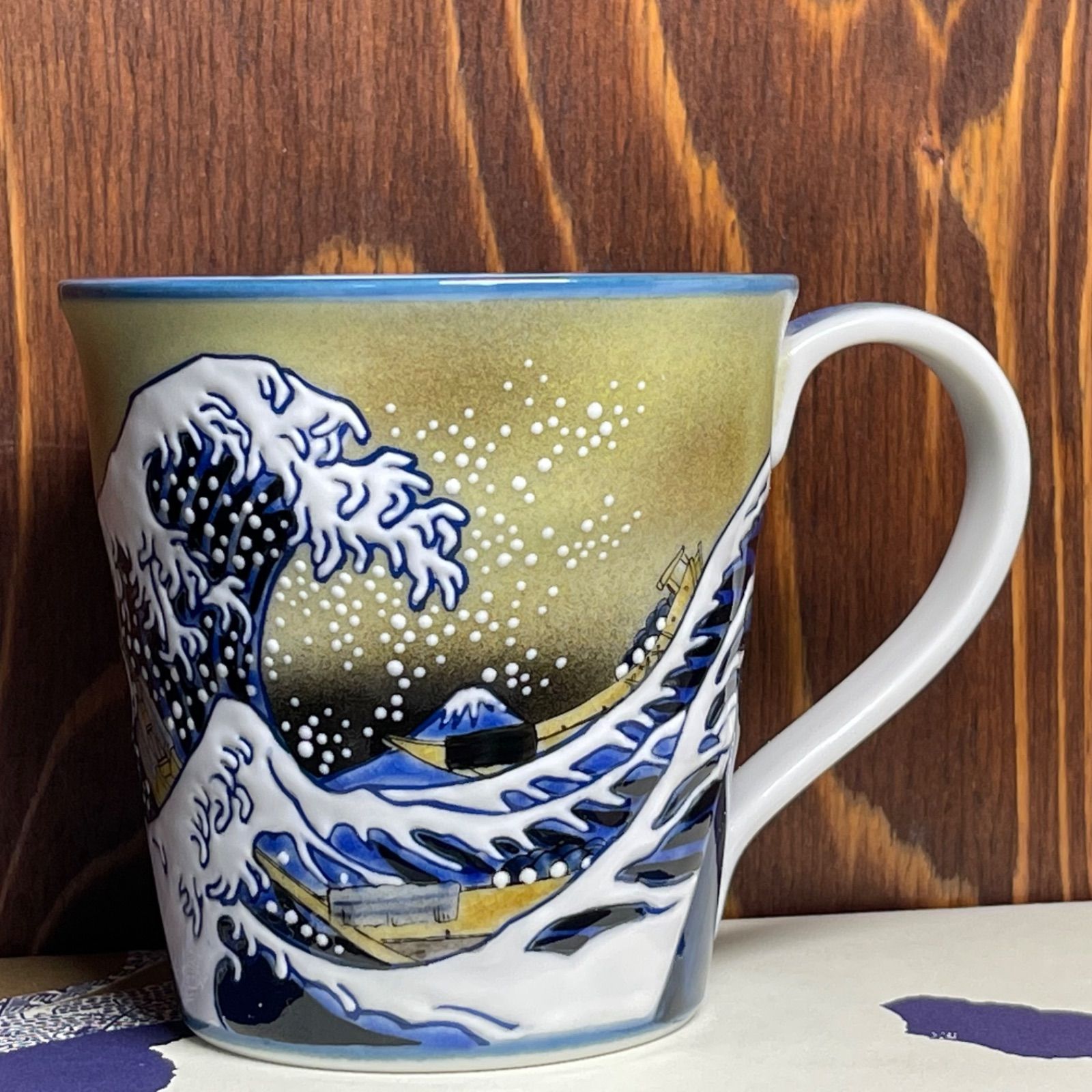 限定品【九谷焼】葛飾北斎／富嶽三十六景『神奈川沖浪裏』『凱風快晴 