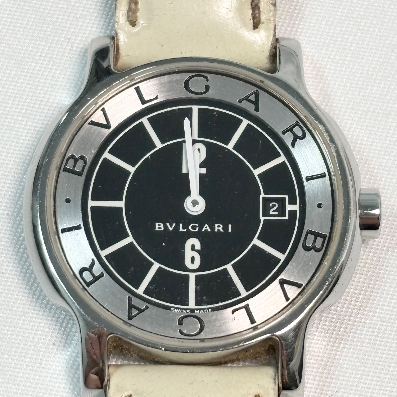 【ジャンク品】ブルガリ ソロテンポ ST29S デイト クォーツ BVLGARI 送料無料】BVLGARI/ブルガリ/ST29S/ソロテンポ/デイト/ブラック