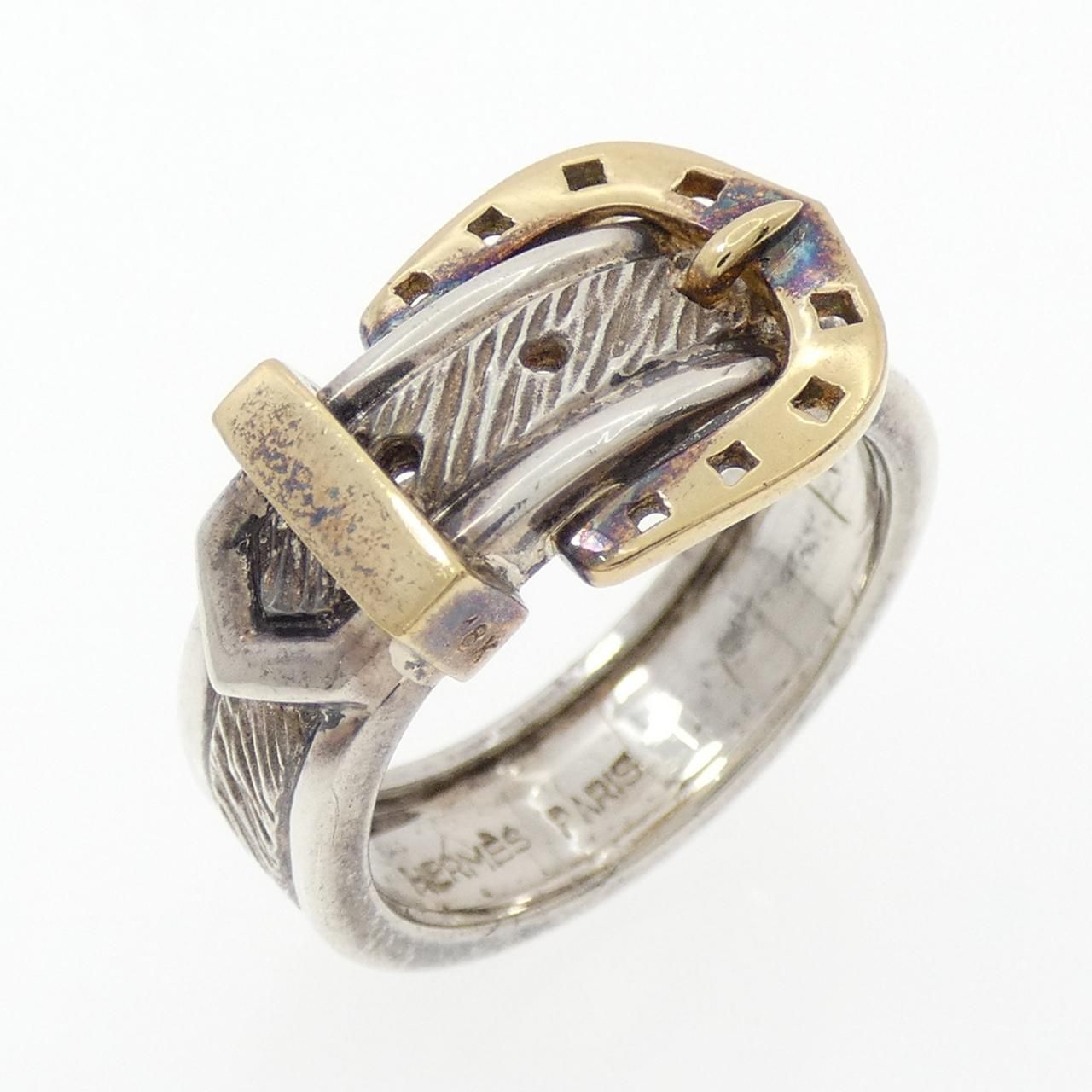 【ヴィンテージ】ホールマーク/18KYG エルメス シルバーリング　8号 ヴィンテージ】ホールマーク/18KYG エルメス リング ヴィンテージ