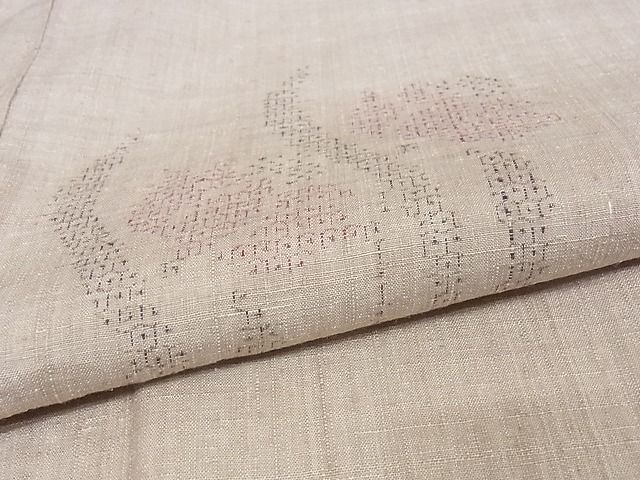 平和屋本店□極上 本場結城紬 重要無形文化財 80亀甲 飛び亀甲柄 草花