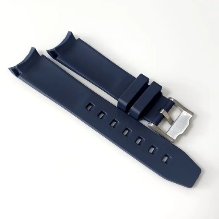 20mm 腕時計 交換用 社外品 ラバーベルト カーブエンド ネイビー