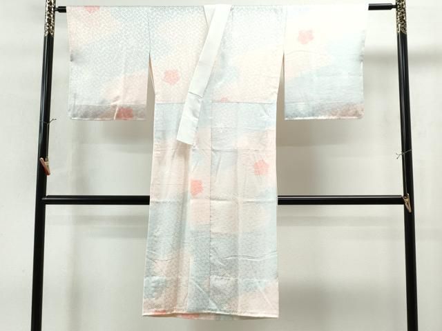 在庫処分セール テ 平和屋着物○長襦袢 正絹 暈し染め 舞桜地紋 絞り 無双仕立て 着物・浴衣
