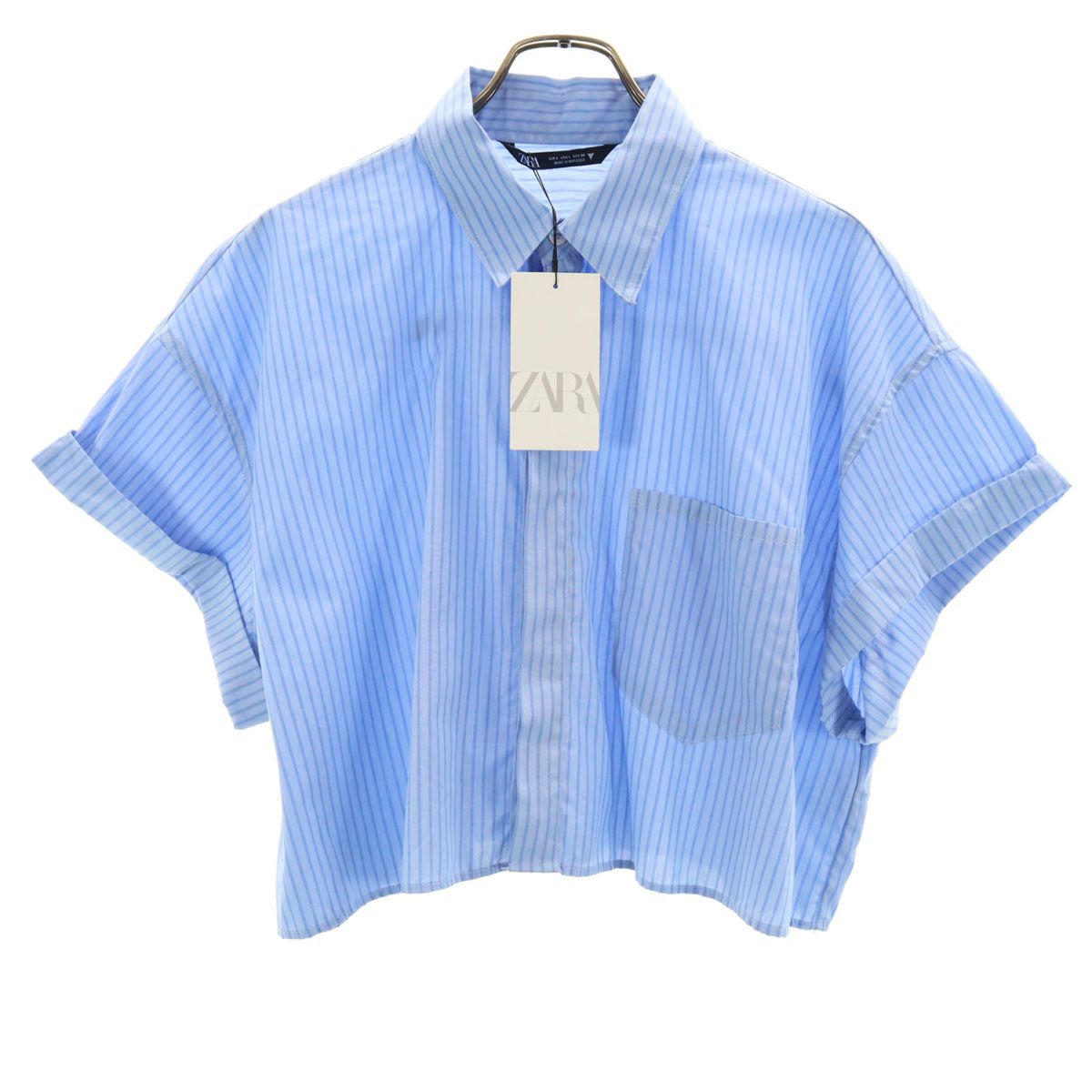 ZARA BASIC (M) コットン 総柄 ラメ系 ストライプ シャツ ZARA BASIC (M) コットン 総柄 ラメ系 ストライプ シャツ - メルカリ