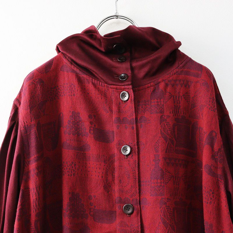 全国送料無料！ センソユニコ あん吉 Sensounico ann吉 ジャガードハイネックワンピースコート 38 ボルドー アウター ドレス 2400014601961 配送商品は通常配送無料