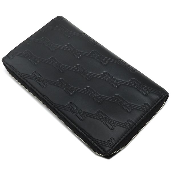BALENCIAGA バレンシアガ 美品 モノグラム長財布 BALENCIAGA バレンシアガ 長財布 エンボス モノグラム ジップ