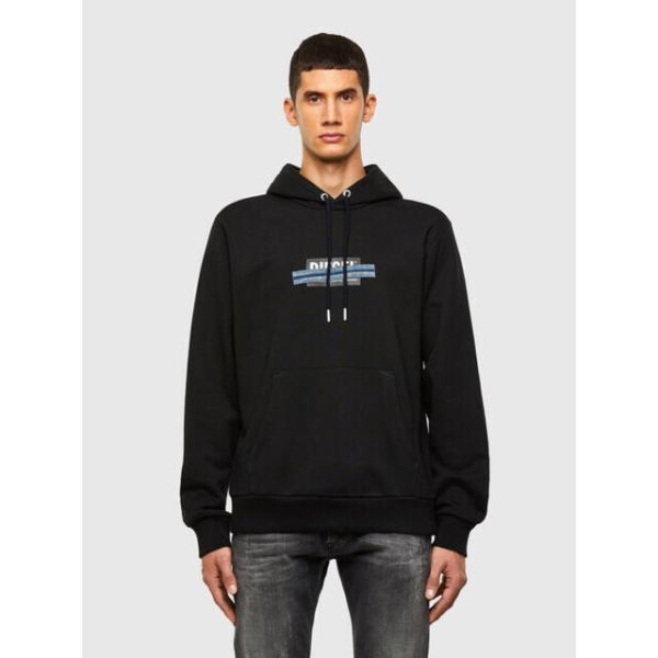 DIESEL  パーカー M S-GIRK-HOOD-N4 デニムテープブラック ディーゼル DIESEL パーカー M S-GIRK-HOOD-N4 デニムテープブラック