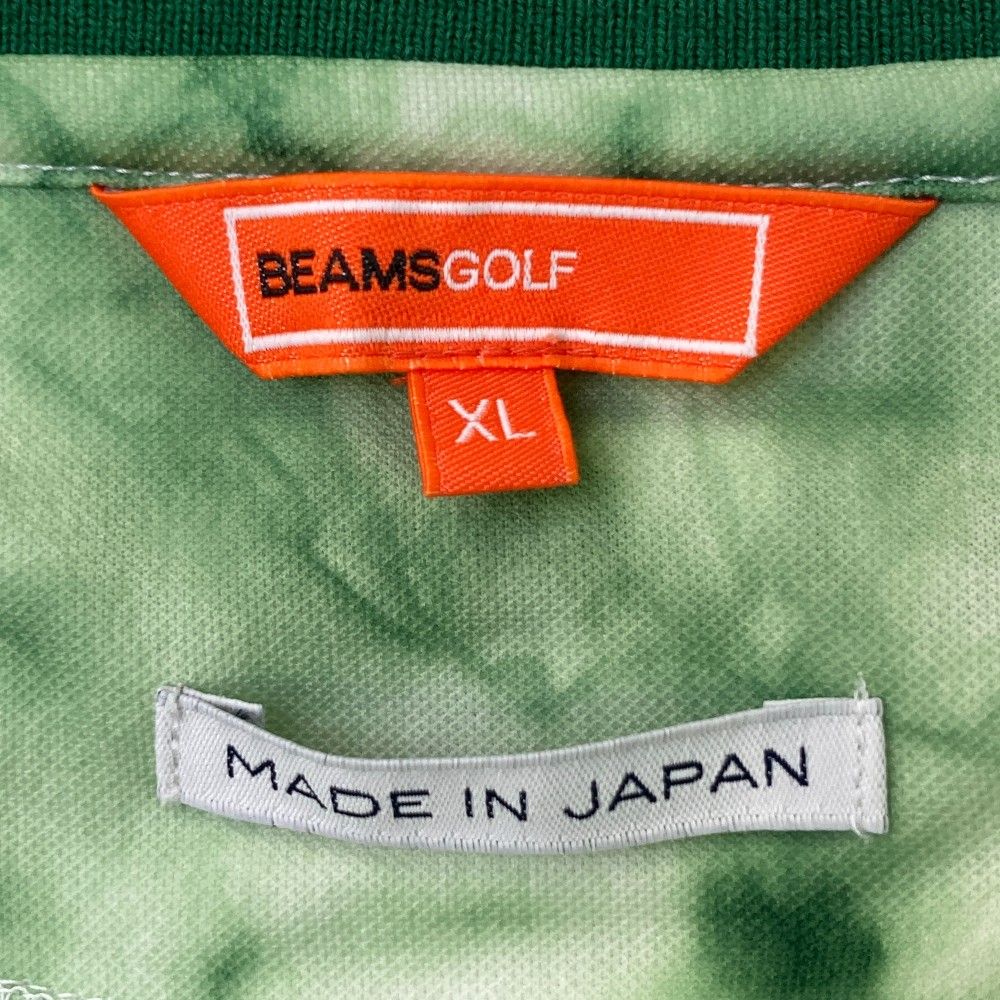 サイズ：XL BEAMS GOLF ビームスゴルフ 半袖ポロシャツ 総柄 グリーン