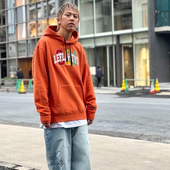 LEFLAH レフラー college logo parka (ORANGE) プルオーバーパーカー