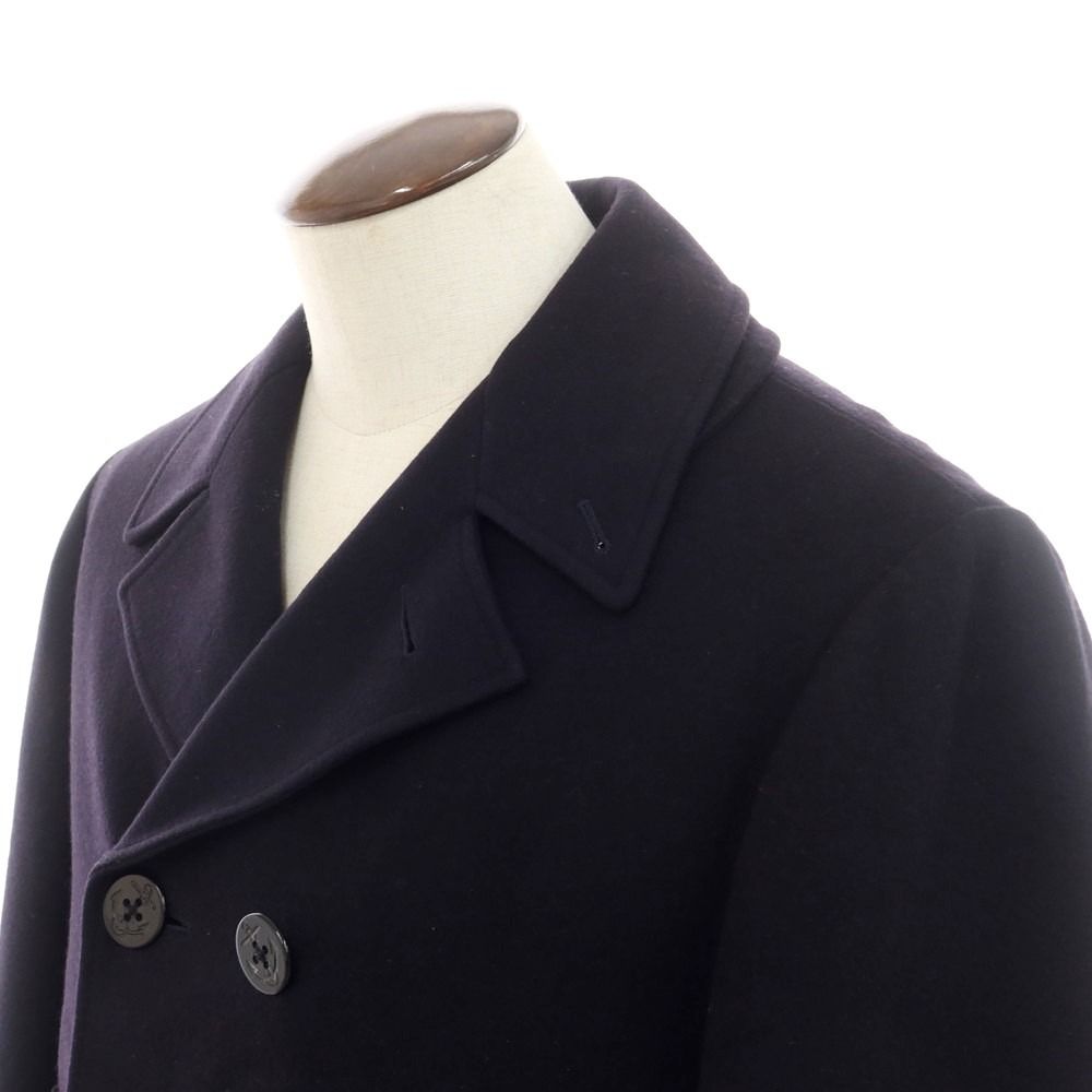 【希少】Thom Browne ダークネイビー ピーコート ウール　カク 中古】トムブラウン THOM BROWNE ウール ピーコート ダーク