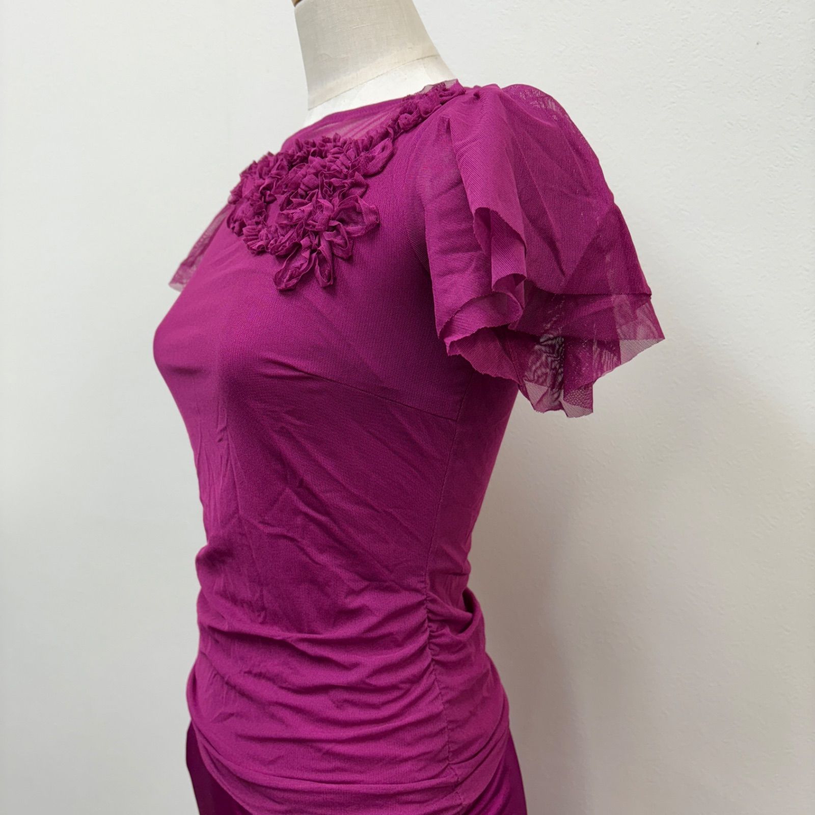 Chacott】社交ダンス ダンス衣装 セットアップ 紫 パープル 最新 シフォン