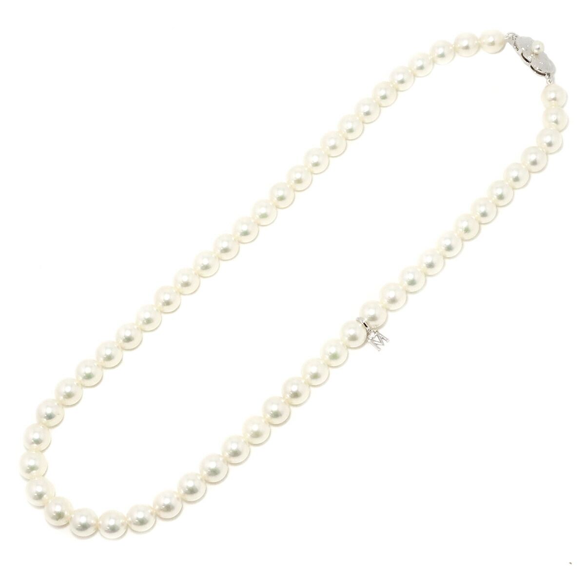 ミキモト MIKIMOTO アコヤ真珠 8.0-7.5mm ネックレス 43cm SV シルバー  