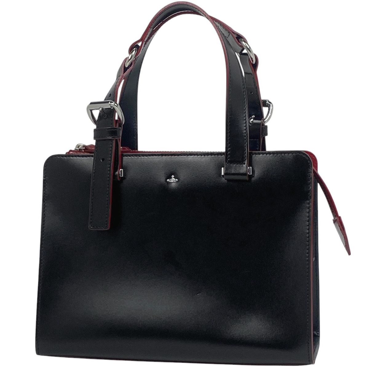 ヴィヴィアンウエストウッド Vivienne Westwood ロゴ ハンドバッグ 2WAY ショルダーバッグ シンプル タイニー オーブ ハンドバッグ レザー ブラック レディース