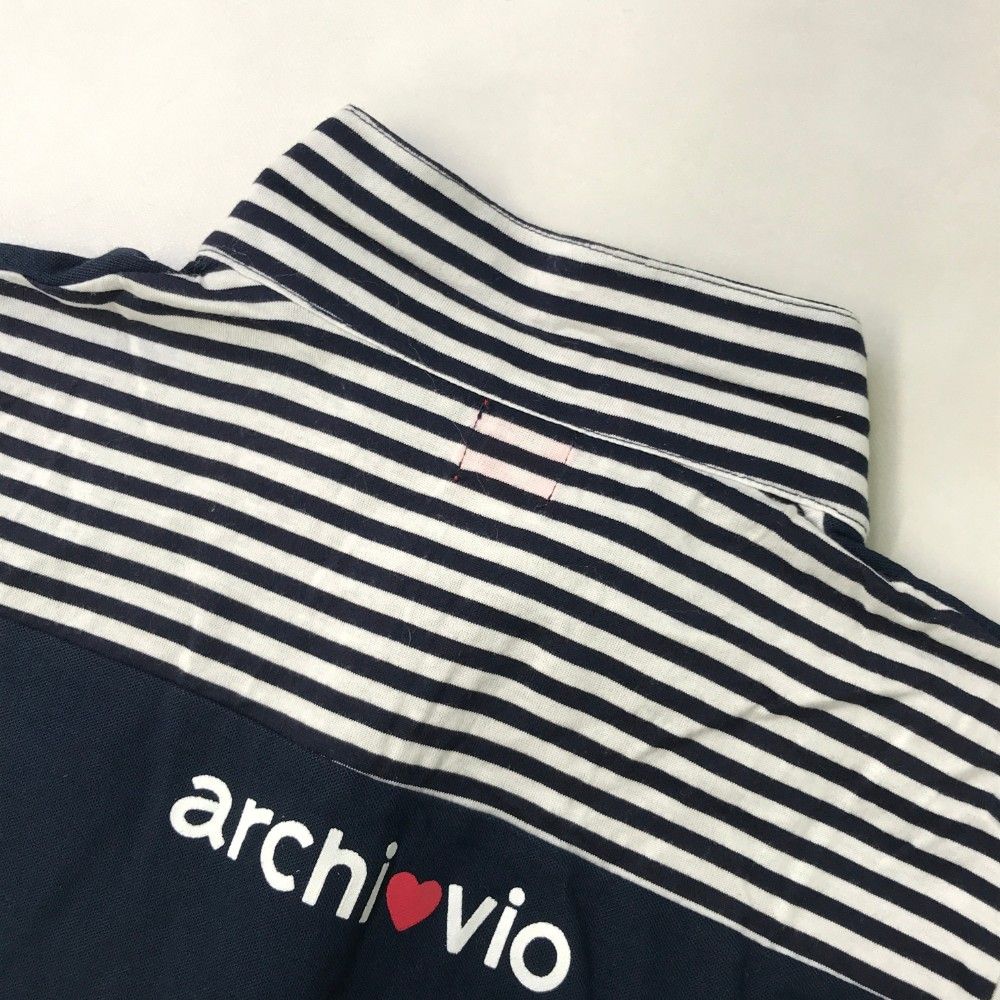 ARCHIVIO アルチビオ ノースリーブ　ポロシャツ ネイビー系 40 サイズ：40 ARCHIVIO アルチビオ ノースリーブ ポロシャツ ネイビー系