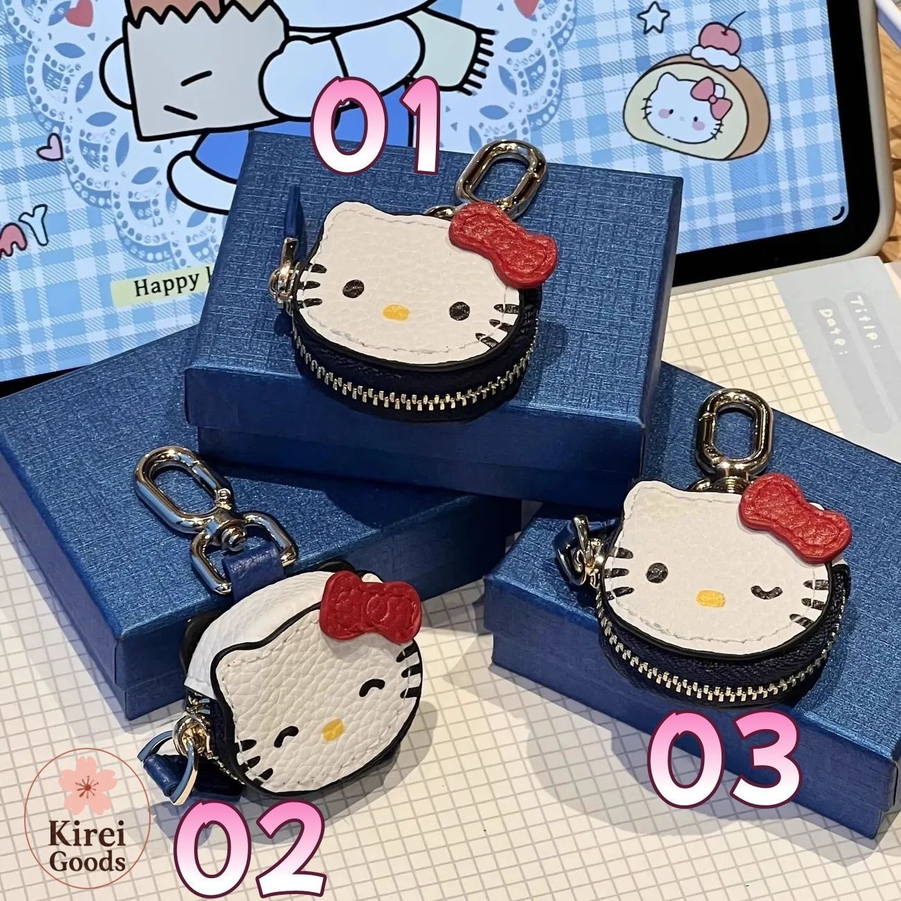 カートゥーンHello Kittyキティ猫キーリング、高品質合金製