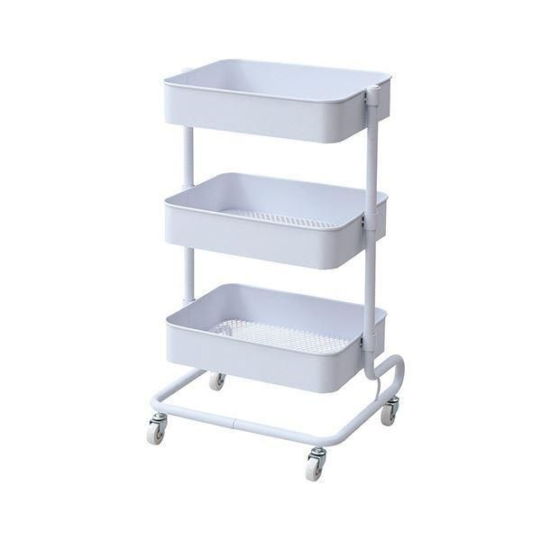 YAMAZEN バスケットトローリー 幅460×奥行380×高さ810mm ホワイト LBT-3（WH） 1台〔組立品〕
