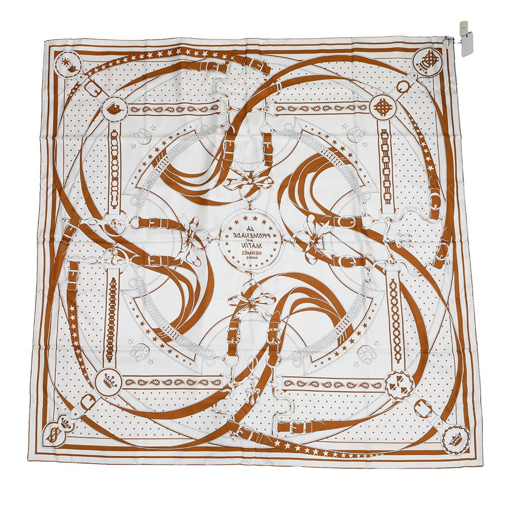 エルメス ストール カレ140 ダブルフェイス 朝の散歩・バンダナ