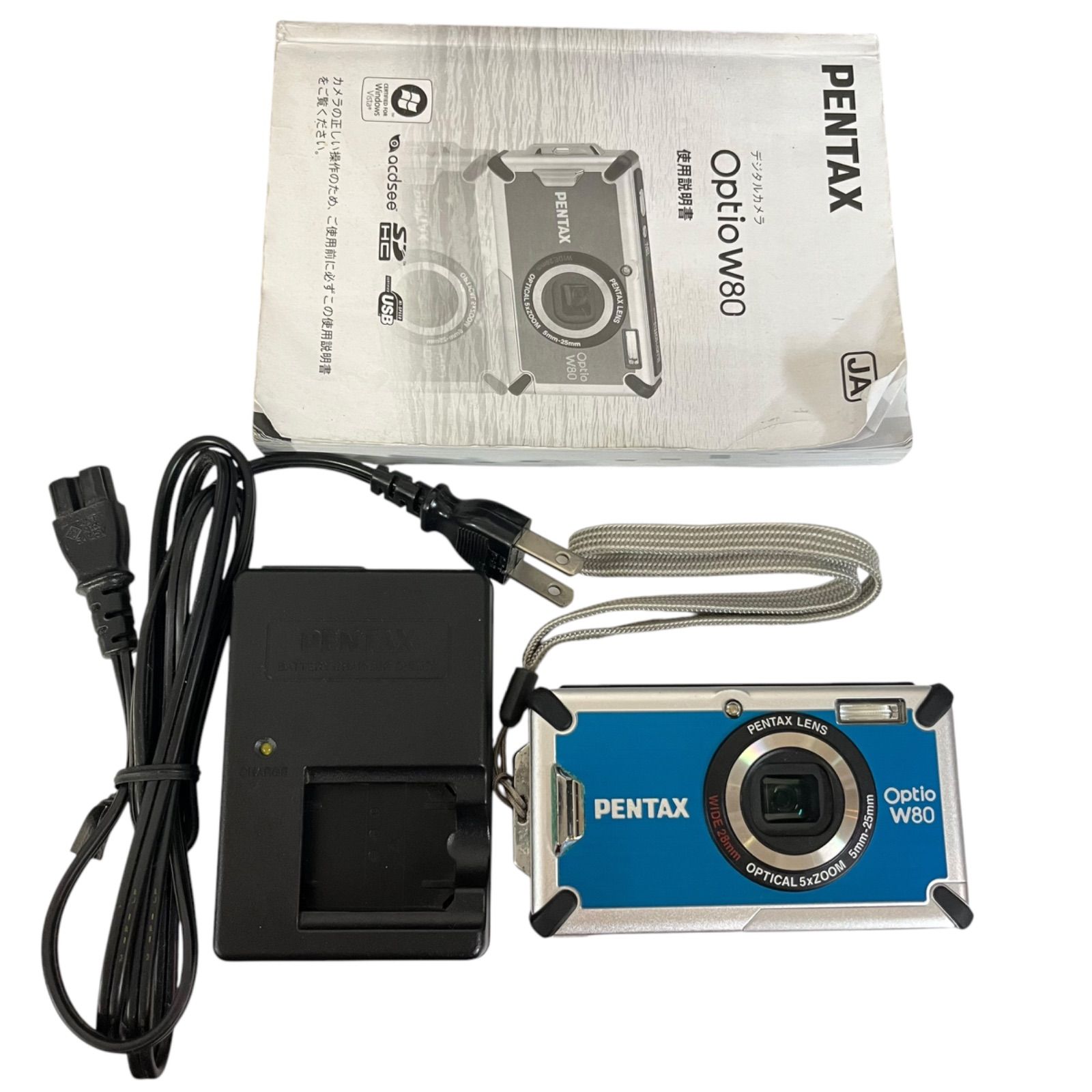 極上品【動作品】PENTAX ペンタックス Optio W80 レトロコンデジ
