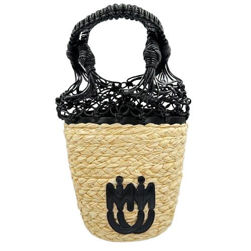 ★ Miu Miu / ミュウミュウ ★ バケットバッグ 5BE061 セール】ミュウミュウ*ストローメッシュバケットバッグ*5BE061