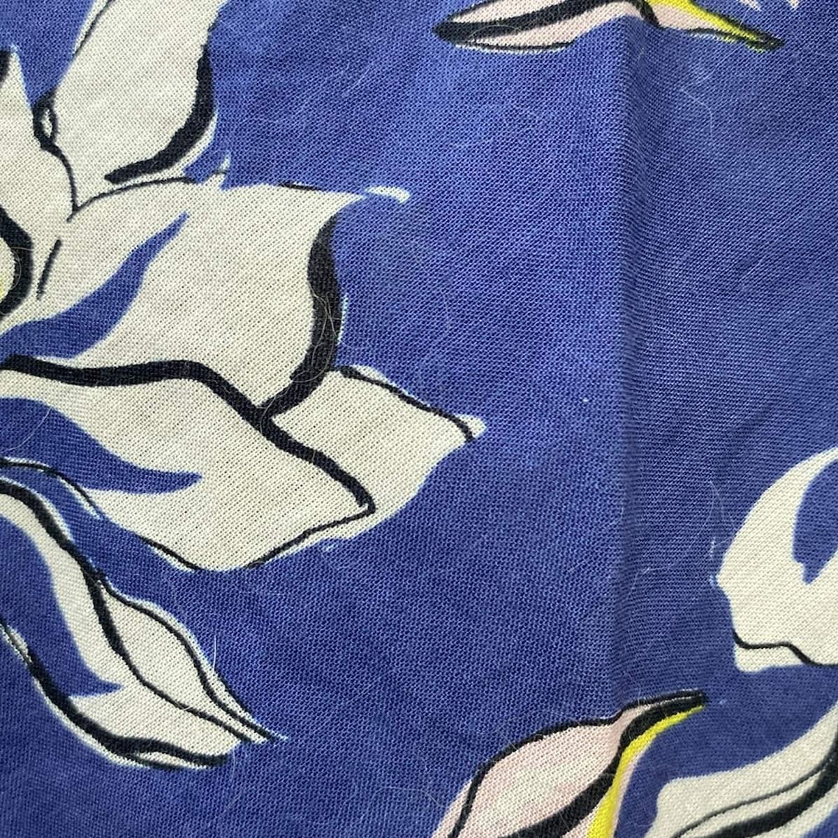 MARIHA ワンピース ブルー 花柄 36 MARIHA 月影のドレス 36花柄ノースリーブロングワンピース