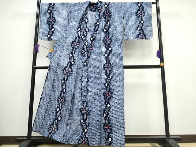 平和屋着物∴夏物 浴衣 有松鳴海絞り 吉祥花間道 綿 逸品 CAAW1038ng