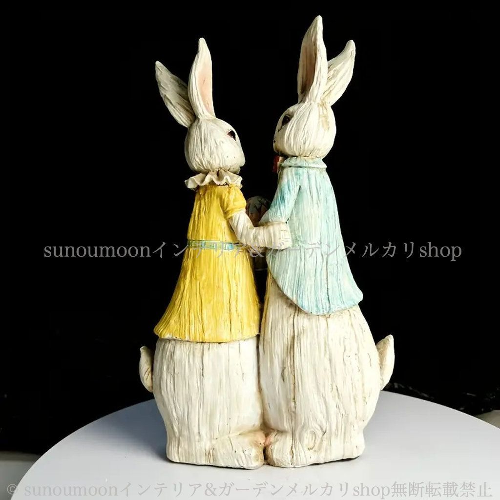おしゃれ 4-7 イースター ガーデニング ガーデンオブジェ 兎 置物 カップル ガーデン雑貨 庭 ガーデン インテリア 庭の装飾 うさぎ ヴィンテージ調 ウサギ 置物 かわいい ガーデンインテリア 雑貨 ガーデンオーナメント お洒落 WWW_GEBZETESISAT_COM_TR