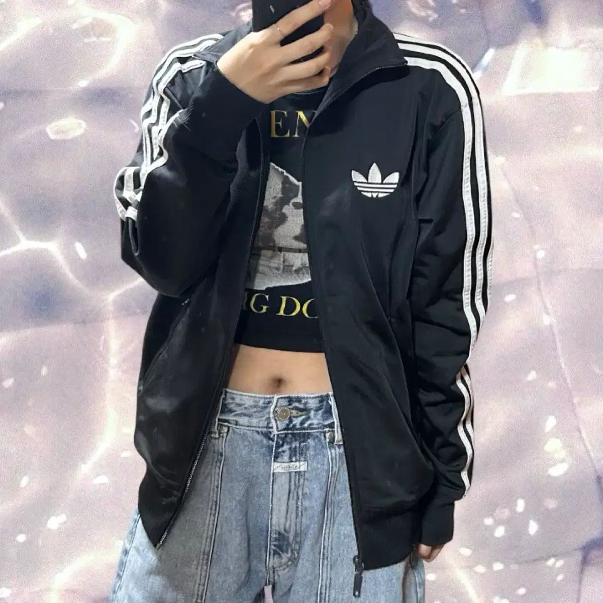 adidas アディダス オリジナル ファイヤーバード ジャージ 黒 90