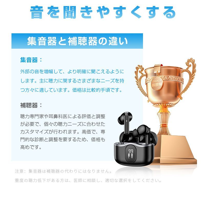 集音器 Bluetooth5.3 ワイヤレスイヤホン型 高齢者向け 補聴器 通話 Amazon.co.jp: Cearvol 集音器 Bluetooth5.3 ワイヤレス