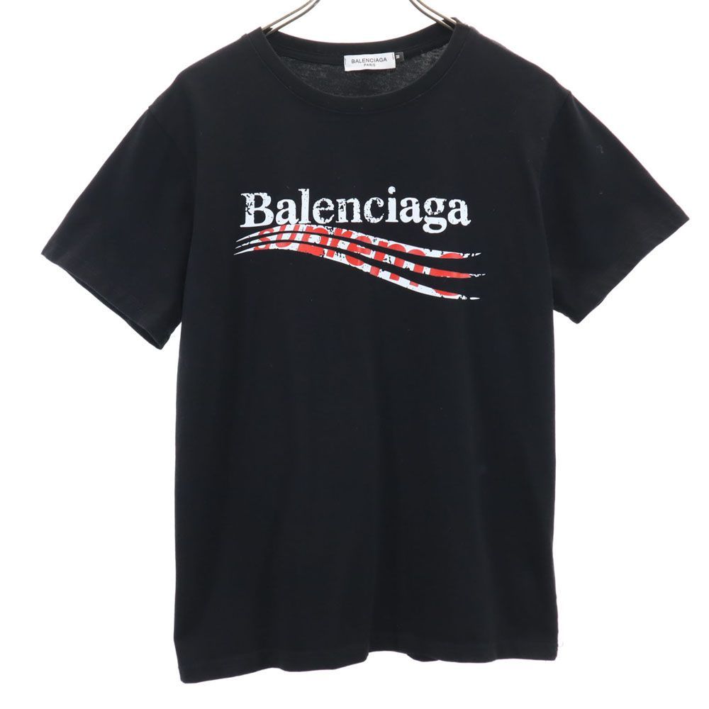 バレンシアガ プリント 半袖 Tシャツ M ブラック系 BALENCIAGA メンズ 古着 【240411】 メール便可