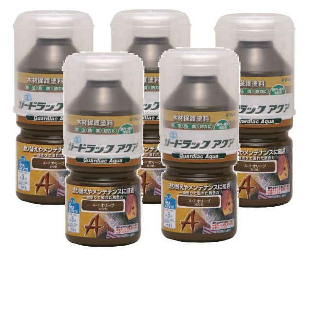 和信ペイント ガードラック アクア Ａ−７ オリーブ 270ml ５缶セット