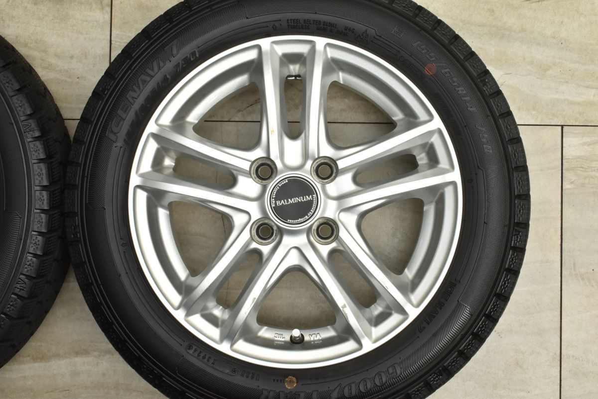 繊細な 製 バリ溝 バルミナ 14in 4.5J 45 PCD100 グッドイヤー アイスナビ7 155 65R14 N-BOX サクラ デイズ ワゴンR アルト タント 語るに足る