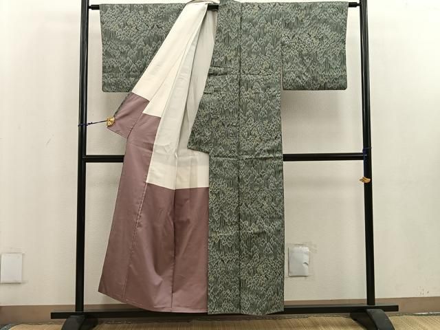 平和屋着物▽紬 反物 着尺 幾何学文様 逸品 未使用 DAAU7042zzz