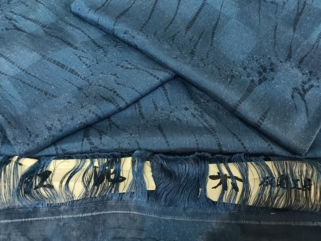 平和屋着物○紅花の里 筬園工房 紬 竜巻絞り 反端付き 正絹 逸品  