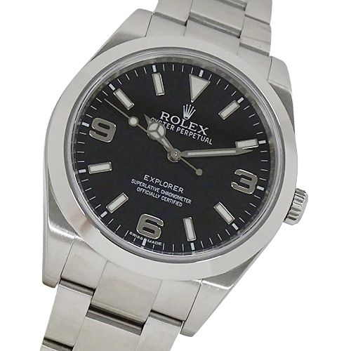 ロレックス ROLEX エクスプローラーI 214270 ランダム番 時計 メンズ ブランド 自動巻き AT ステンレス SS シルバー ブラック 磨き済み 【中古】