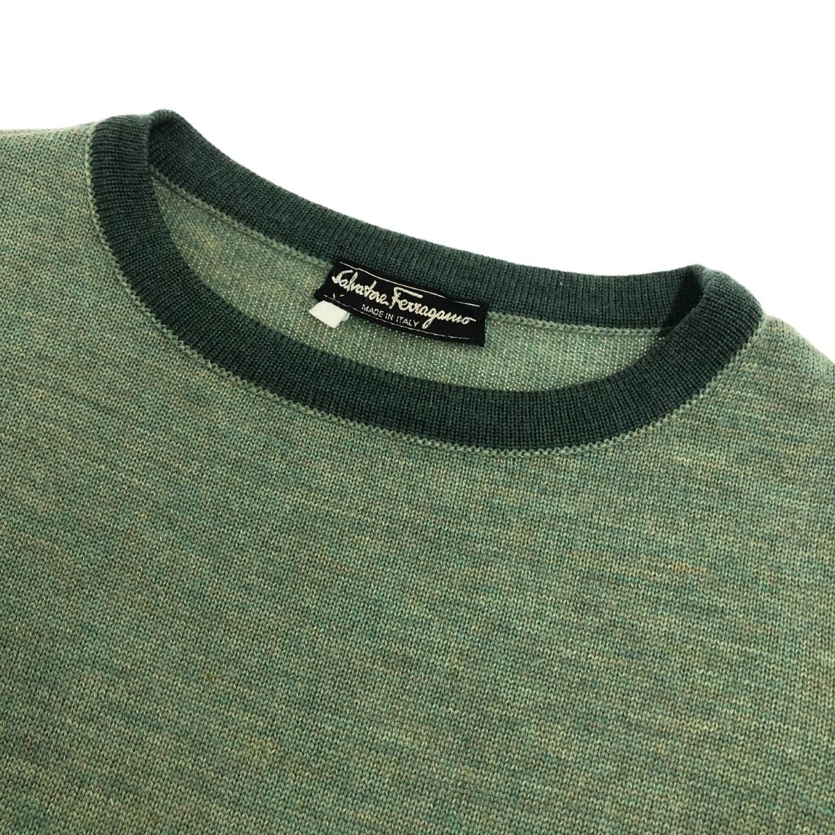 Salvatore Ferragamo サルヴァトーレフェラガモ  長袖ニット サイズ:S  グリーン  レディース 　241005004946 Salvatore Ferragamo サルヴァトーレフェラガモ 長袖ニット サイズ:S