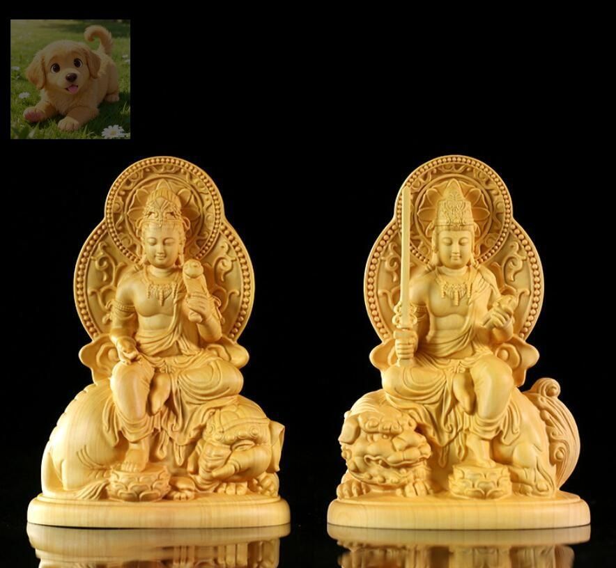 仏教美術 木彫 普賢菩薩 仏教彫刻 総檜材製 極上彫 木彫仏像