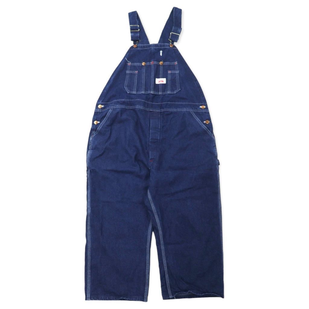 USA製 90年代 ROUND HOUSE デニム オーバーオール L ブルー USA Made 90's ROUND HOUSE Denim Overalls L Blue Cotton