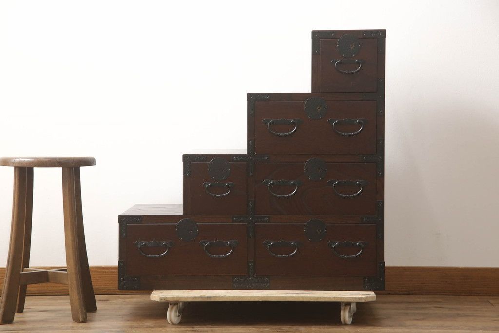 （株）青木産業製、階段箪笥 楽天市場】【中古】 ☆事前問合せ必須☆ 階段箪笥 青木産業製 江戸整理