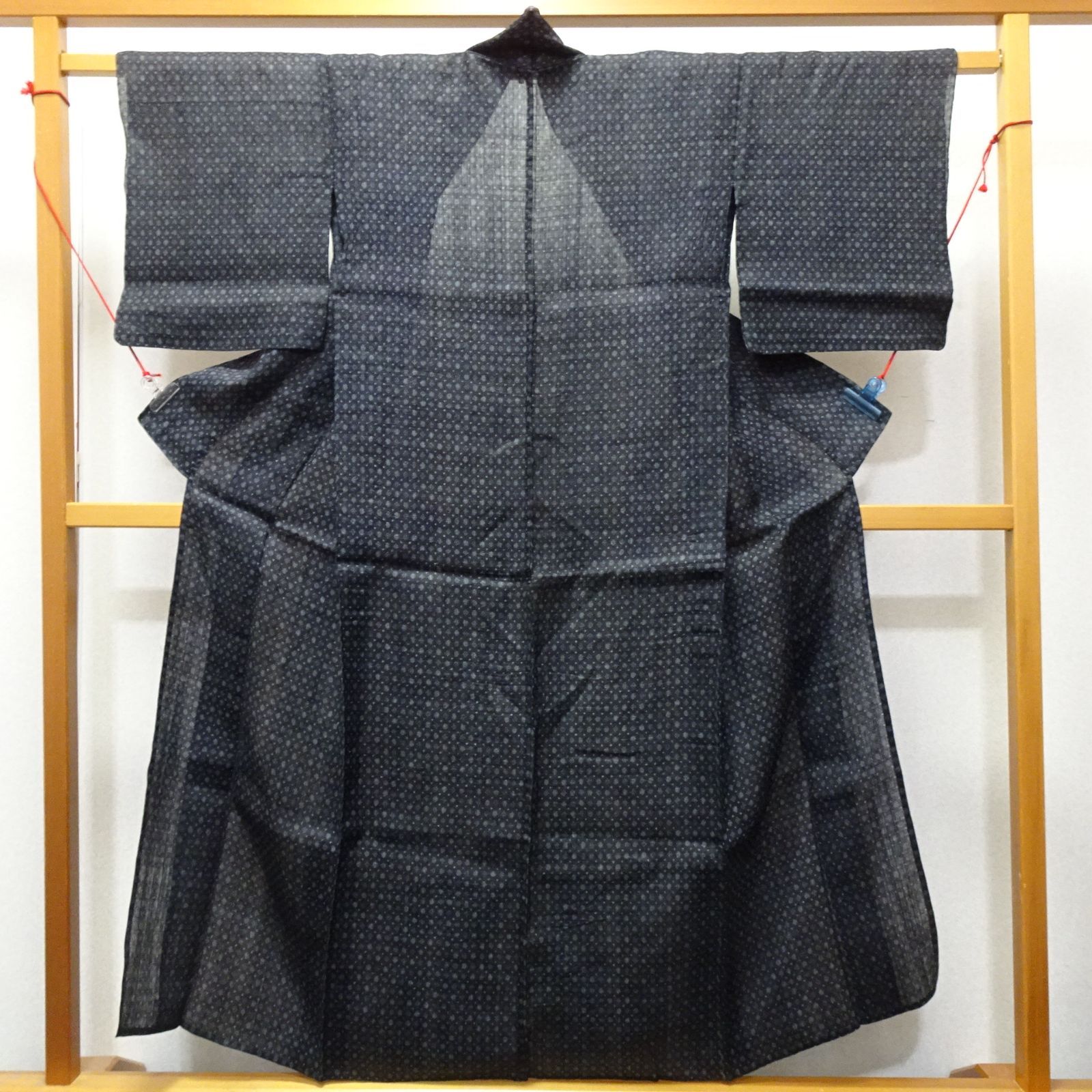 アンティーク 宮古上布 着物 縦横絣 232134