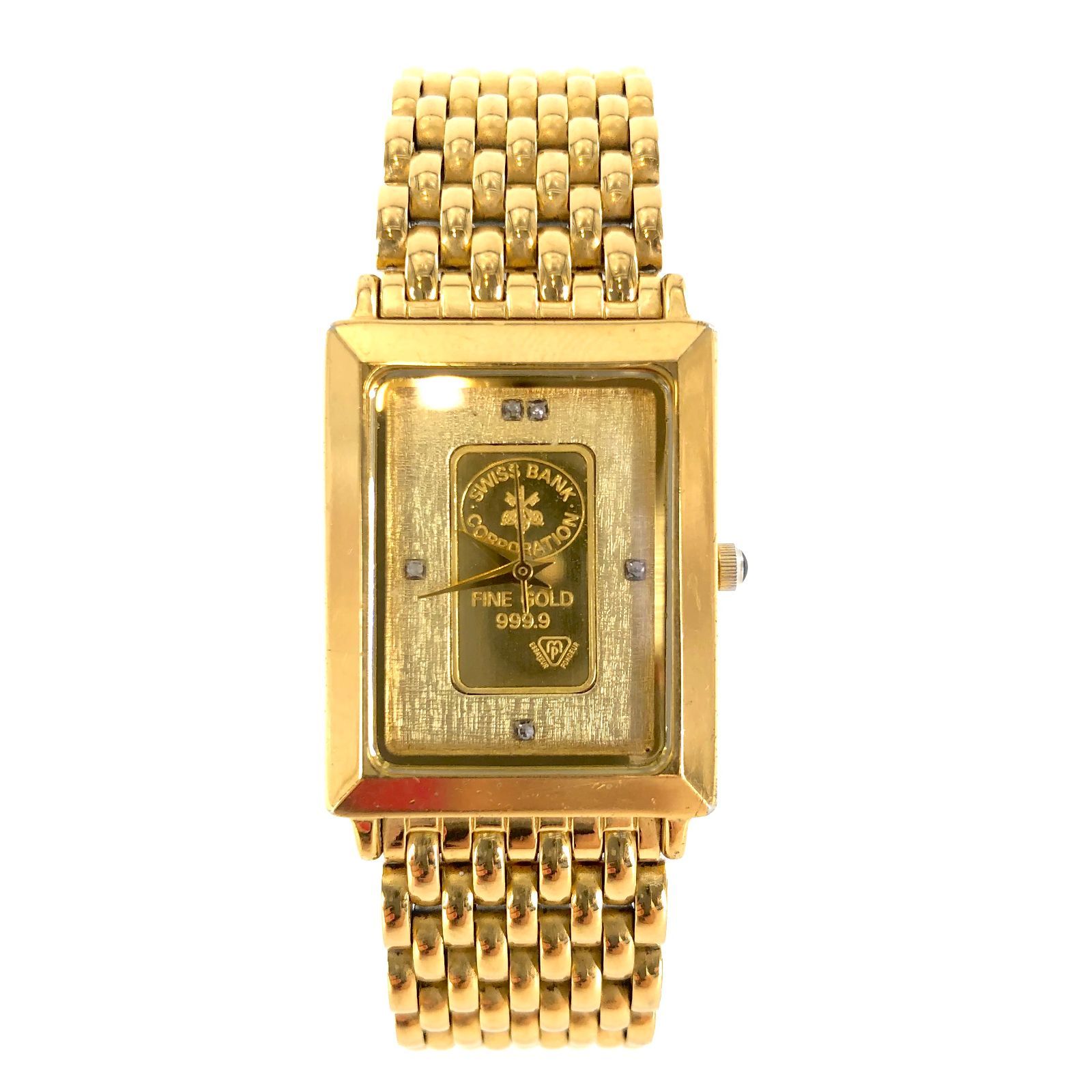 大得価，2025 1G SWISSBANK GOLD INGOT 時計 1g純金時計