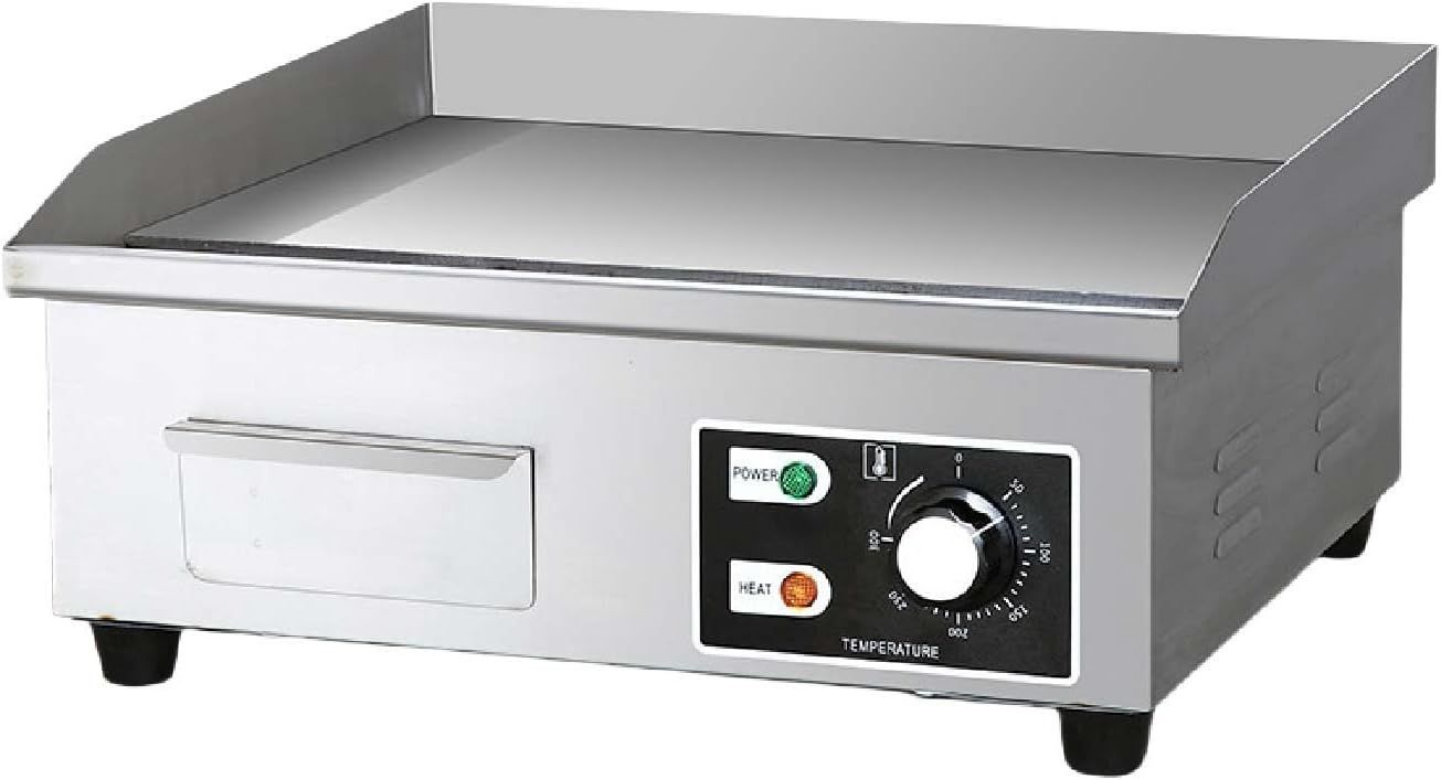 電気グリドル プレス鉄板焼 卓上鉄板焼 焼き物器 1700W 業務用グリドル 家庭用 焼物器 50~300ᵒC 厨房機器 いか焼き パンケーキ 大阪焼き 洗いやすい 幅55×奥行41×高さ21cm PSE認証済 大型 Lサイズ