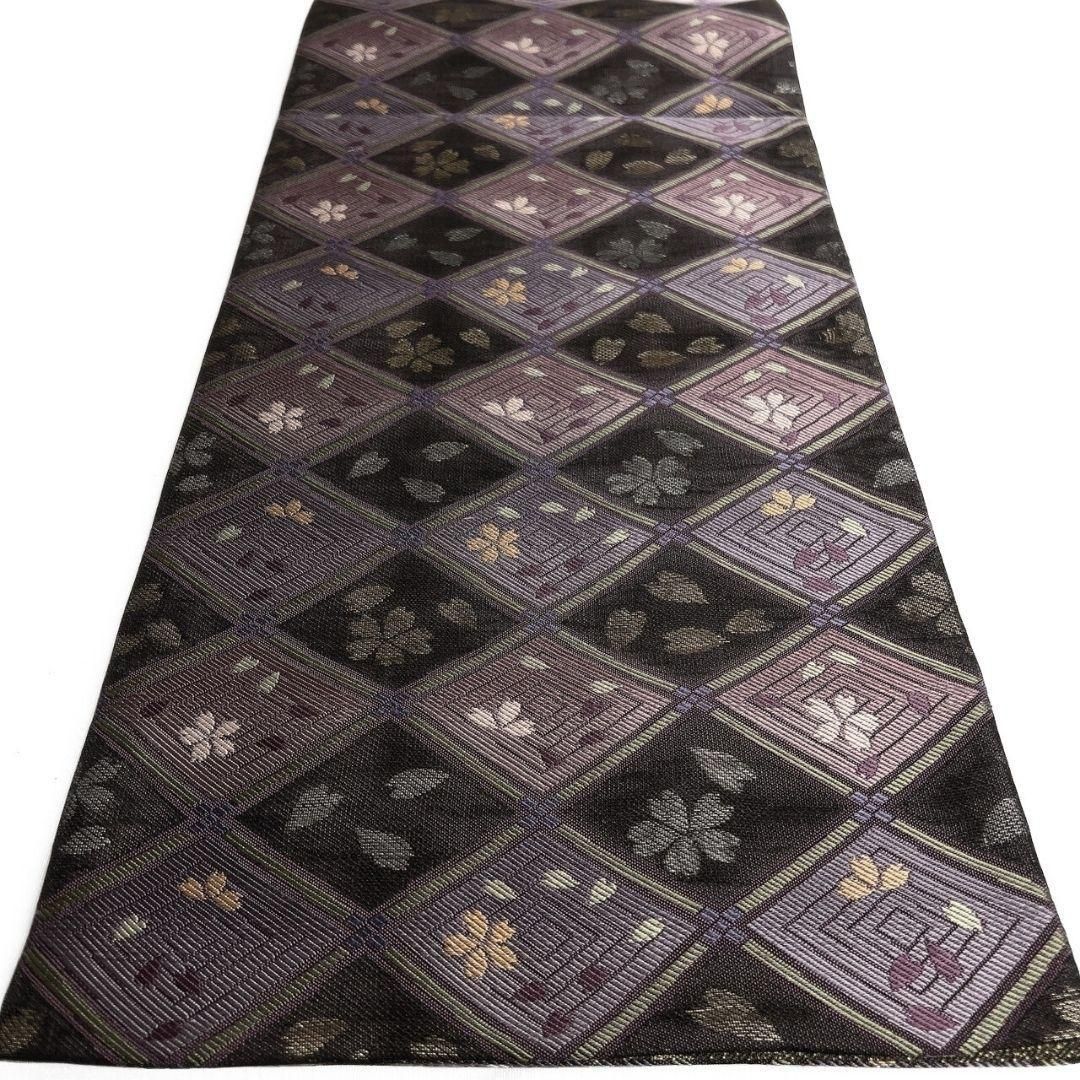 未着用変わり市松桜花模様菱袋帯着物021a p 