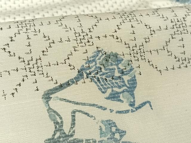 平和屋着物○上質な紬 木版染 ひょうたん やまと誂製 正絹 逸品 AAAW4088np