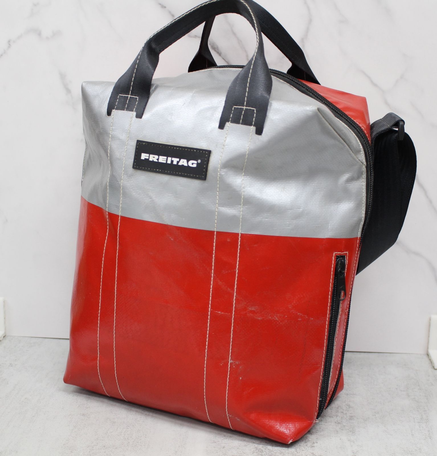 S073)FREITAG Serie G5.1 2wayバッグ レッド シルバー FREITAG / serie g5.1 ショルダーバッグ 2way