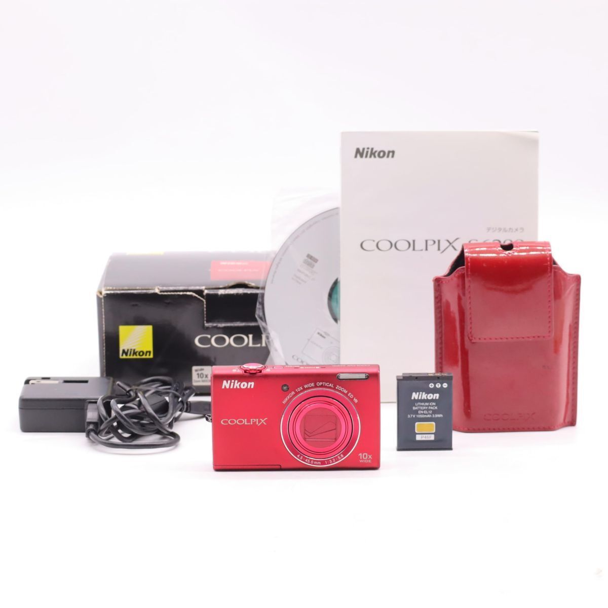 【美品】 ニコン　Nikon COOLPIX S6200 ブリリアントレッド Nikon COOLPIX S6200 16.0MP Digital Camera 10 x Optical Zoom - Red