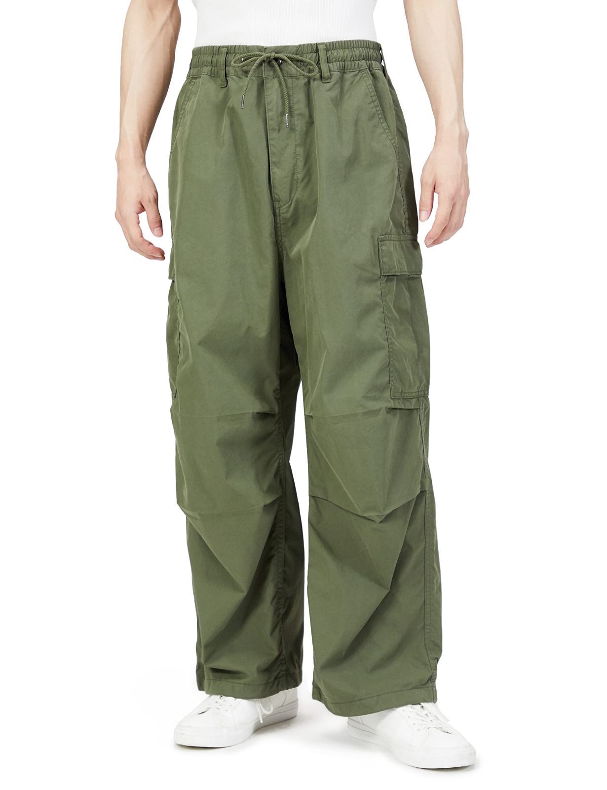 M_オリーブ アルファインダストリーズ カーキ―パンツ バルーンワイドカーゴパンツ TB1068 メンズ OLIVE M