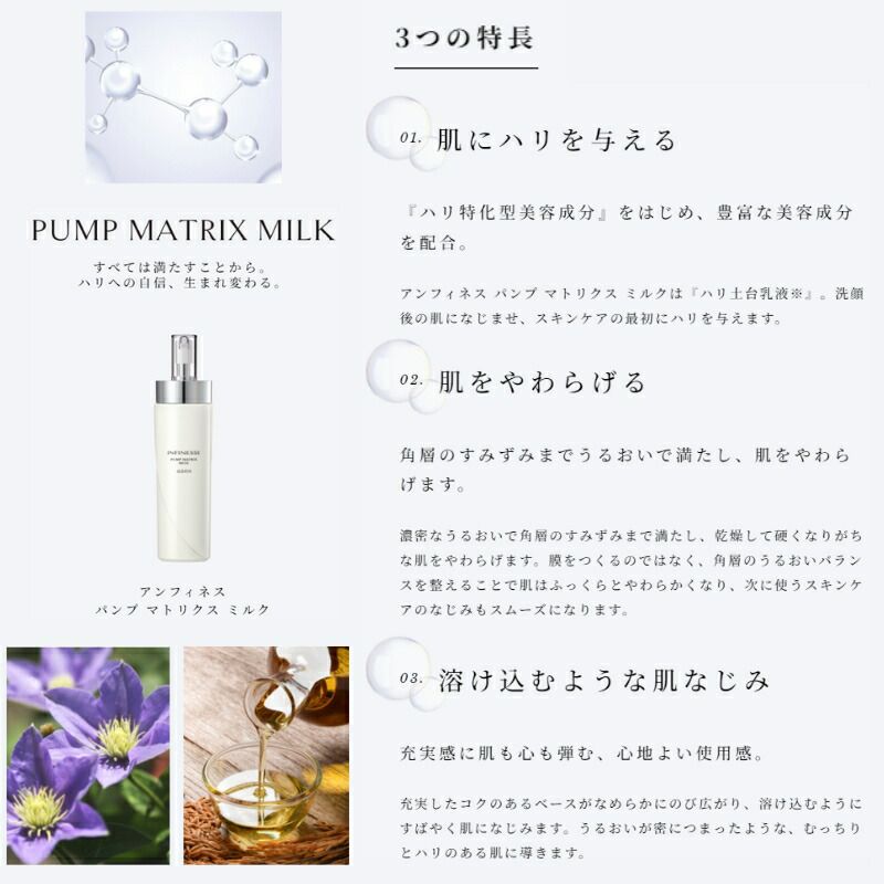 アルビオン　アンフィネス　パンプマトリクスミルク　新品と使いかけのセット パンプ マトリクス ミルク〈乳液〉 | ALBION